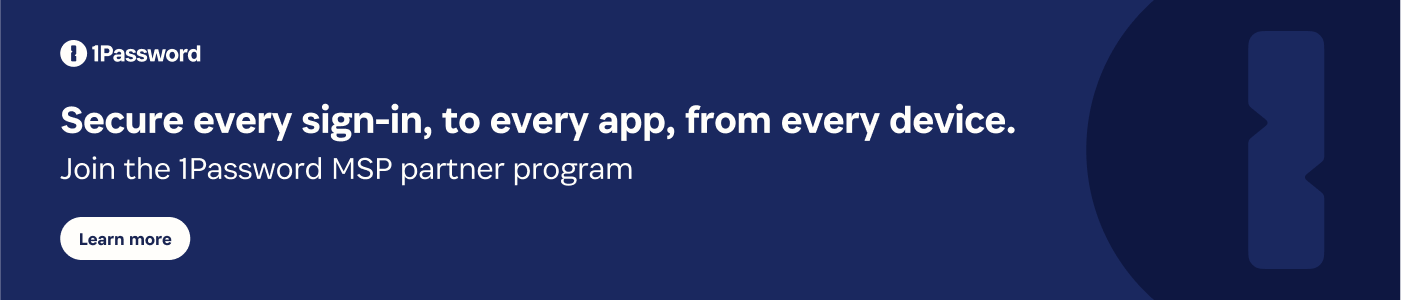 1Password banner ad